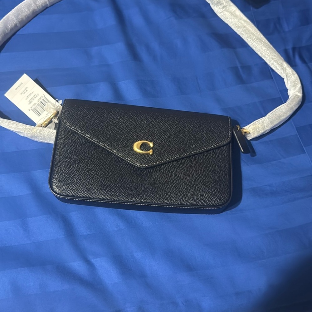 Coach WYN Black Crossbody Bag with Gold Accent
